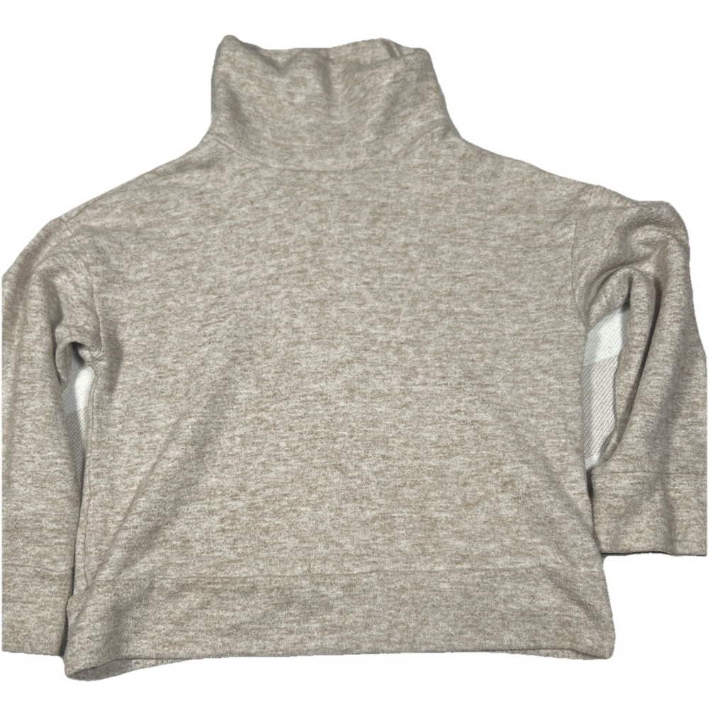 A new day Sweater Women M Cowl Neck Soft & Cozy Cropped Tan Marled